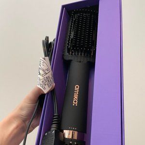 Amika double agent 2-in-1 blow dryer + straightening brush